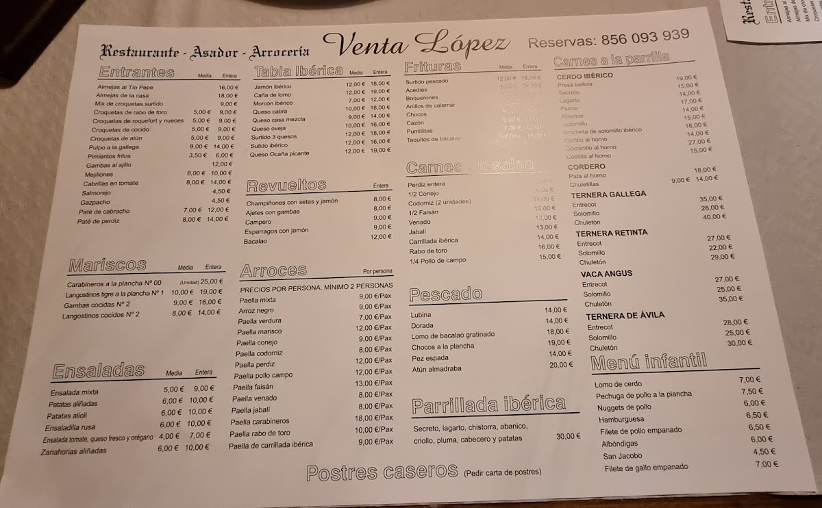 Venta Lopez Restaurante Asador Menu-5