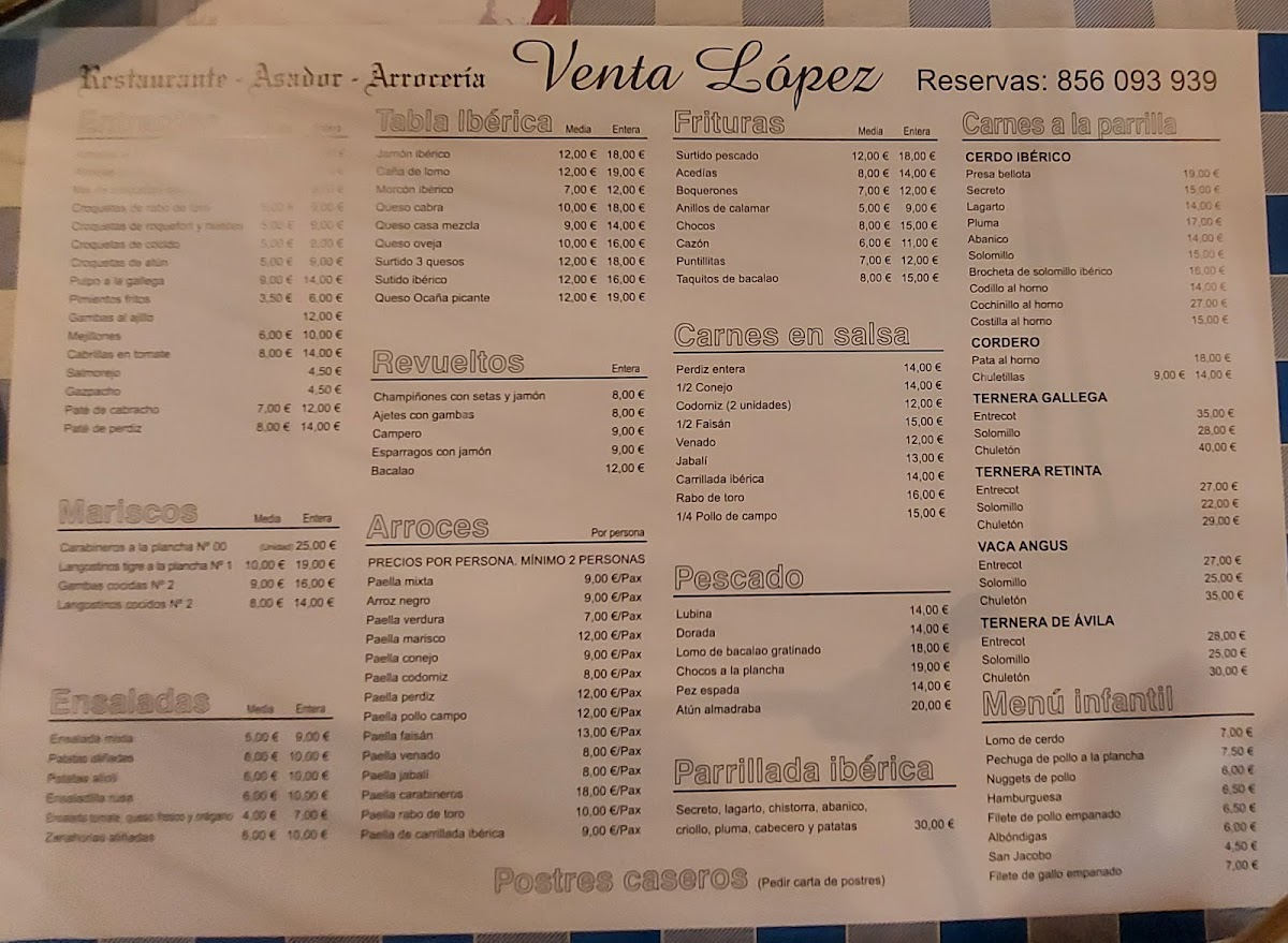 Venta Lopez Restaurante Asador Menu-7